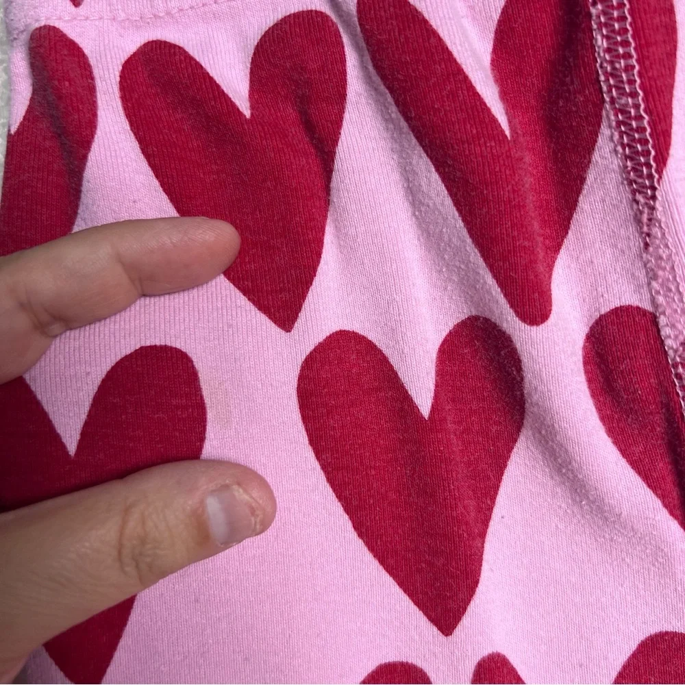 Hanna Andersson Kids Heart Pink‎ Matching Set Pajamas Size 8